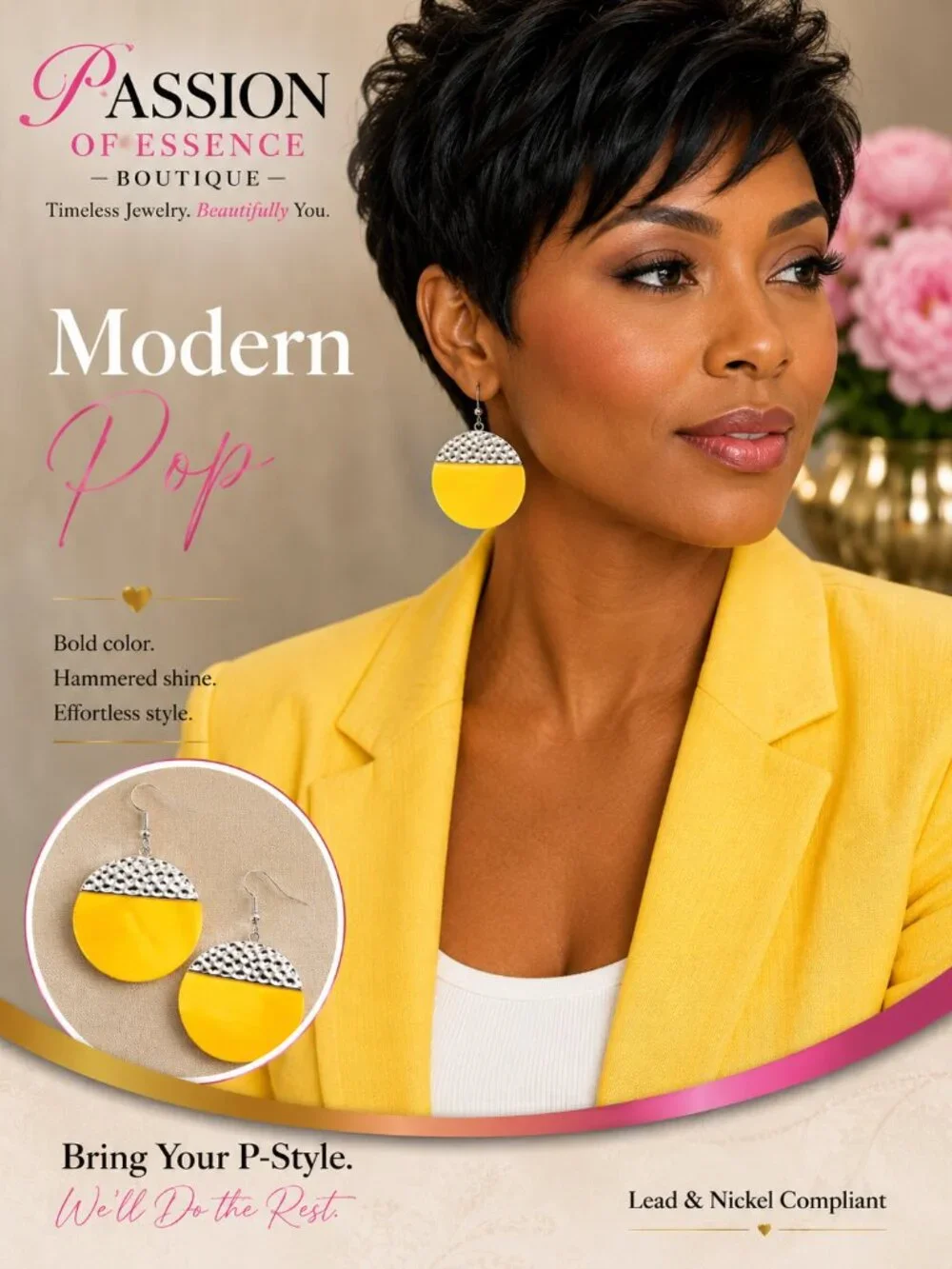 Sunshine Statement Silver-Tone Textured Drop Earrings